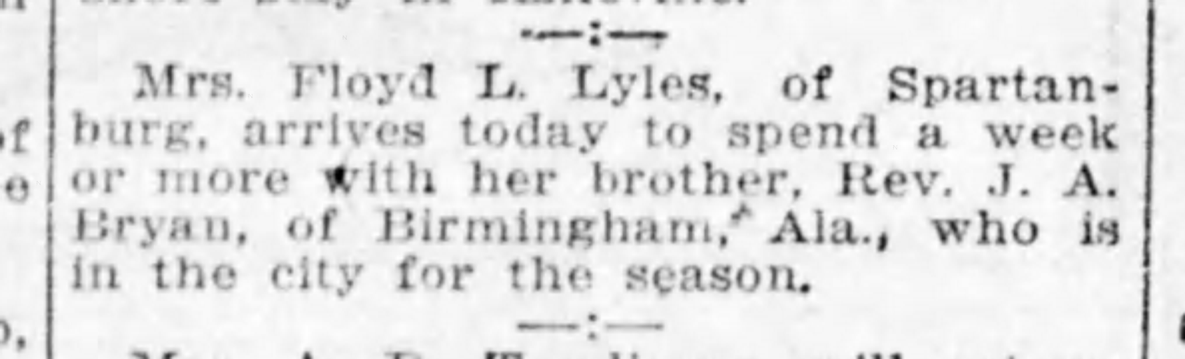 In Asheville for the Season